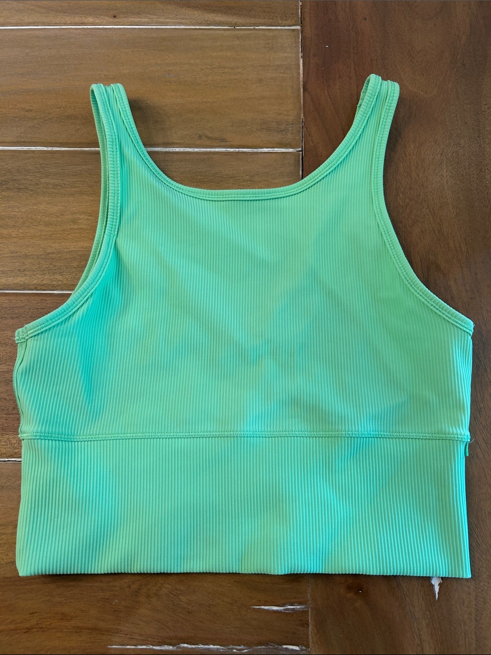 Lululemon Ribbed Cropped Tank Top in Screen Green